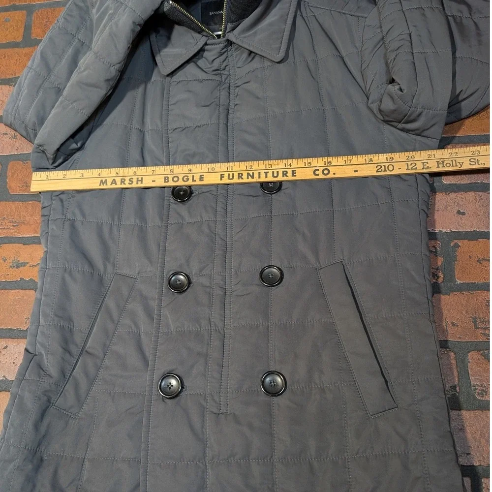 Banana Republic Men's M Double Breasted Quilted‎ Puffer Peacoat